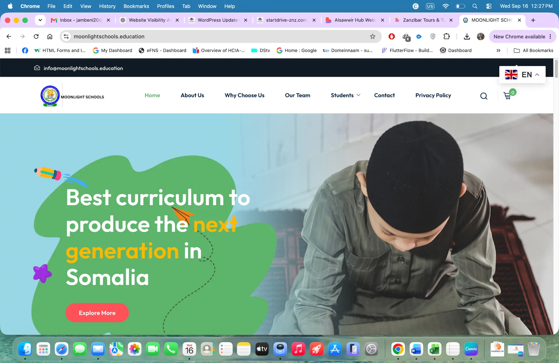 Moonlight Schools website project