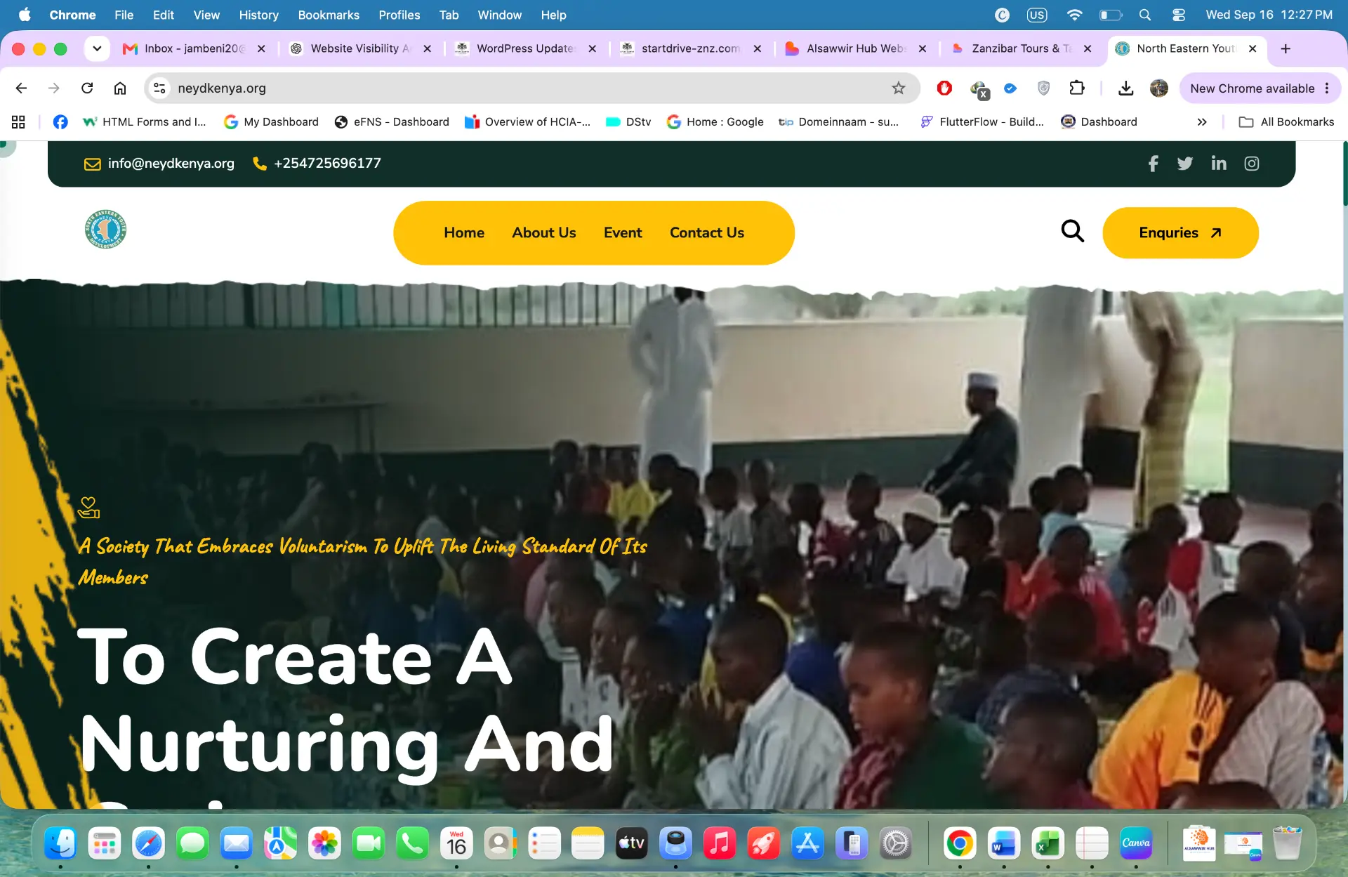 North Eastern Youth Development website project